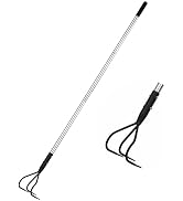 YEELOR Multifunctional Garden Cultivator, 3 Prong Cultivator Long Handle, Garden Hand Tiller with...