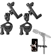 2 Pack Microphone Stand Phone Holder, JCWNIY Universal Mic Stand Phone Holder Adjustable 360° Swi...
