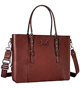 MOSISO PU Leather Laptop Tote Bag for Women, Waterproof Large Capacity Business Work Briefcase Sh...