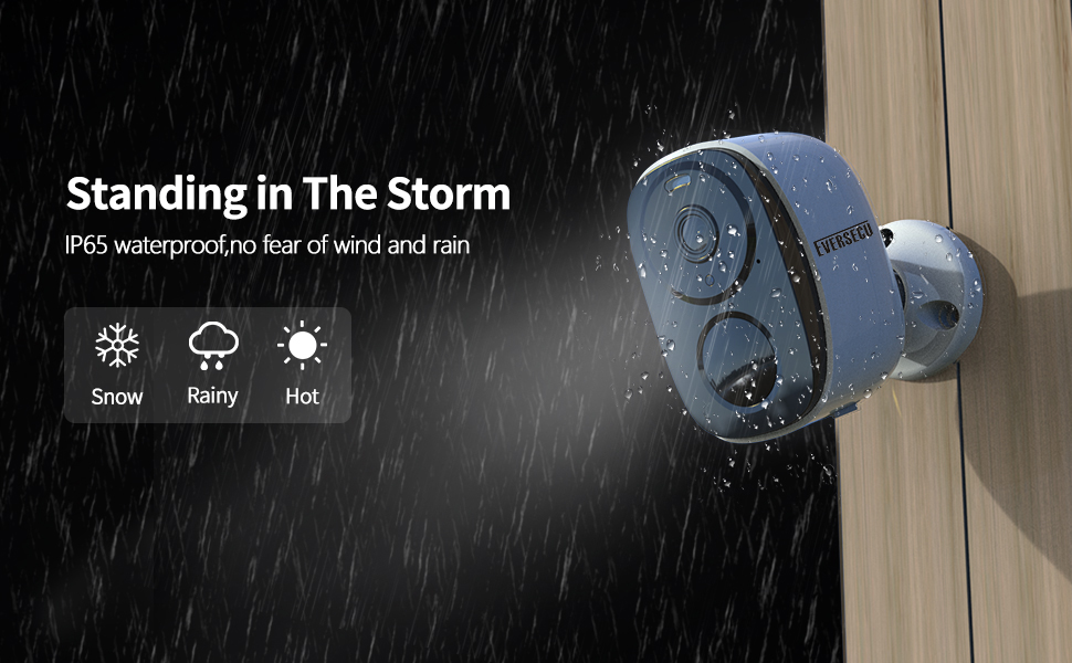 EVERSECU 2K 3MP Solar-Powered Wireless Security Camera Support Pairing Via Bluetooth