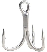 Beoccudo Saltwater Treble Hooks Large Size 4X Strong Triple Fishing Hooks for Big Game Trout Blue...