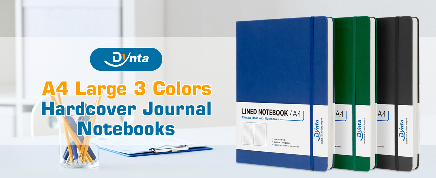 Dynta 3 Pack A4 Large Hardcover Journals