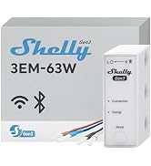 Shelly 3EM-63W Gen3 | Wi-Fi Operated Smart 3-Phase Energy Meter | Home Automation | Compatible wi...