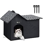 MIU Color Outdoor Cat House, Double Roof Weatherproof Cat House for Outdoor/Indoor Cats, Insulate...