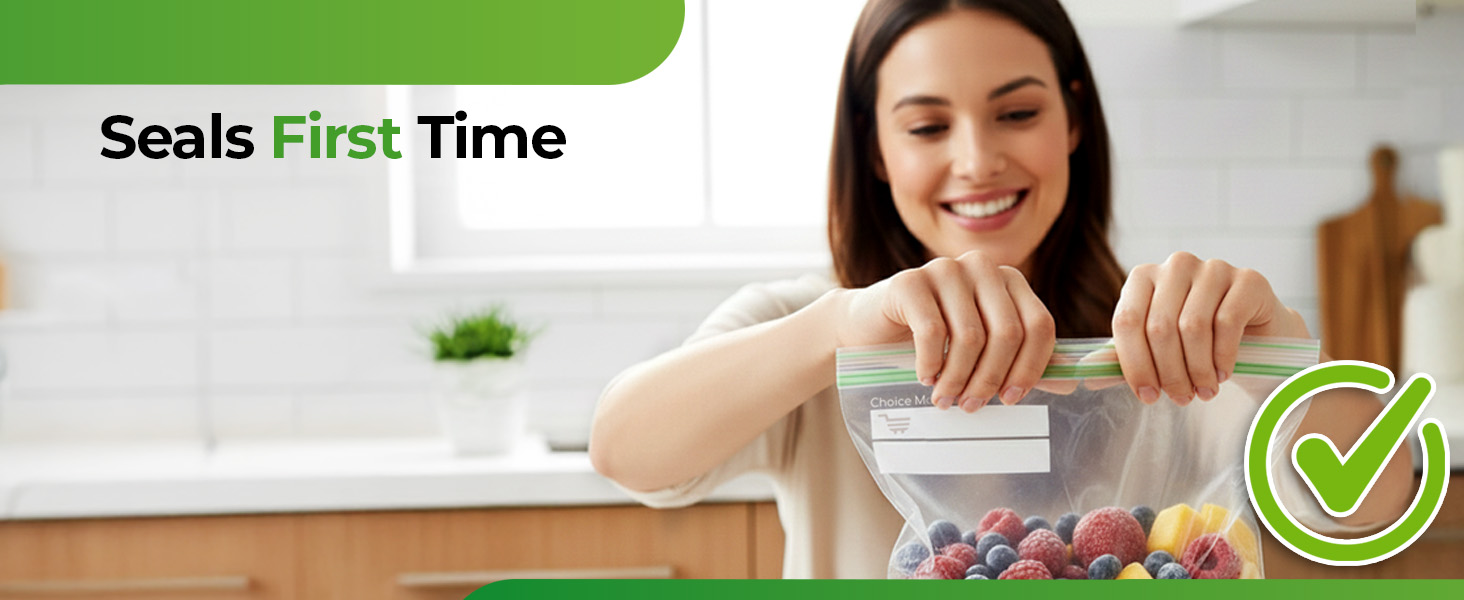 Freezer bags seals first time