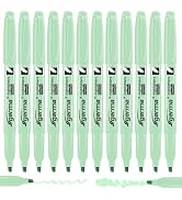 Cgerma Green Highlighters 12 Pack, Mild Pastel Color, Chisel Tip Soft Highlighters No Bleed, Quic...