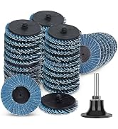 SUNJOYCO 40PCS 2 Inch Flap Disc Set with 1/4 Shank Disc Holder, Roll Lock Quick Change Sanding Di...