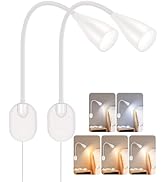 LiFMIRA Wall-Mounted LED Bedside Reading Light with USB Charging Port, 10-Level Dimmable & Adjust...