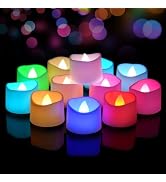 Raycare 24 Pack 7-Color Changing Battery Operated Tea Lights, 200+Hour Electric Flameless Candles...
