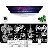 Black Gaming Mouse Pad Large Mouse Pad XL Desk Mat 31.5x11.8x0.12 inch Large Desk Pad Design Keyb...