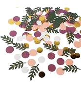 WEIKA 200 Pcs Table Confetti, Greenery Gold Eucalyptus Confetti, Baby Shower Table Confetti, Gree...