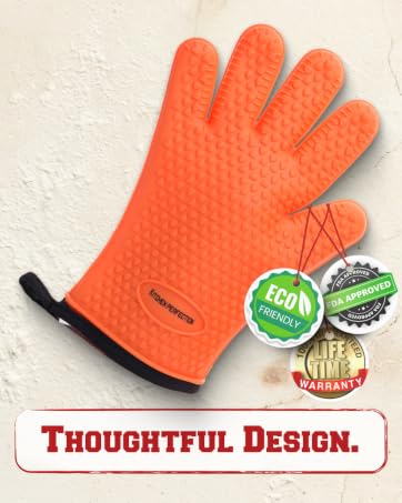 KITCHEN PERFECTION Silicone Pizza Oven Gloves -Extreme Heat Resistant Gloves