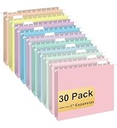Hanging File Folders, 30 Pack Letter Size Hanging File folders with 1/5-cut Tabs, Stay Organized ...