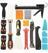 Gyfent Caulk Gun Kit, Caulking Gun and Caulk Remover Tool with Razor Blade Scraper Plastic Razor ...