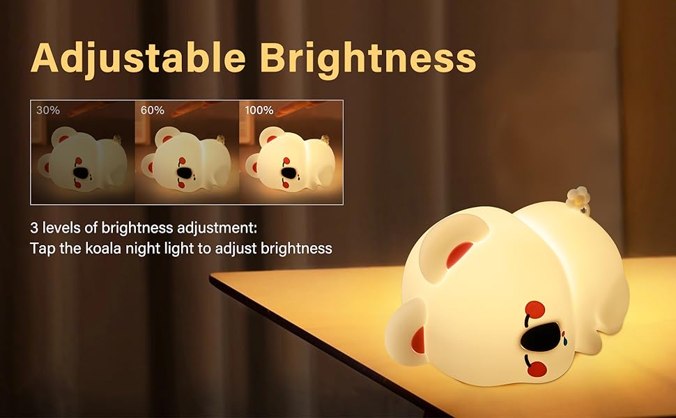 Three levels of adjustable brightness, an excellent companion for falling asleep.