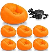 Realspring 6 Pcs Bean Bag Chairs for Adults Inflatable Chairs with Electric Air Pump,Blow up Couc...