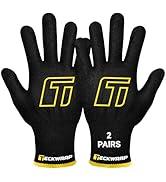 TECKWRAP Vinyl Wrap Gloves 2 Pairs XL Black Cut Resistant Work Gloves for Car Wrapping Window Tin...