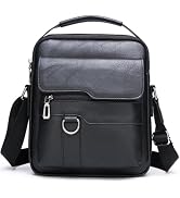 CAAORDKSO Small Leather Messenger Bag Chest Bag Travel Bag, Mini Crossbody Bag Shoulder Bag for M...