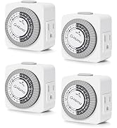 G-Homa Timers for Electrical Outlets, 24 Hour Indoor Plug-in Mechanical Timer Mini, 30 Minute Int...