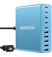 USB C Charger 10 Port Fast Charger, 65W USB C Laptop Charger Compatible with MacBook Pro/Air (Blue)