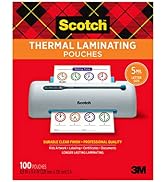 Scotch Thermal Laminating Pouches Premium Quality, 5 Mil Thick for Extra Protection, 100 Pack Let...