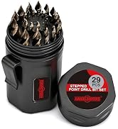 ANGELSWORD M35 Cobalt Stepped Point Tip Drill Bit,29 PCS(1/16"-1/2"), Titanium Coated Drill bit, ...