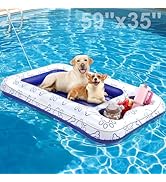 Pawaboo Dog Pool Float, 59 x 35 Inch Inflatable Pet Pool Floats for Small Medium Large Dogs 220 l...