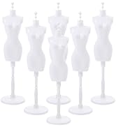 HOMSFOU Doll Cloth Form 6Pcs Doll Mannequin Dress from Plastic Mini Cloth Gown Display Support Ho...