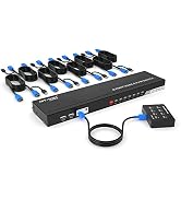8 Port KVM Switch HDMI, MT-VIKI 4K@30Hz 1U Rack Mount KVM HDMI Switch w/IR Remote & Wire-Desktop ...