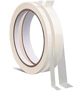 shimsol Cotton Paper Fabric Tape (2, White, 1/4in*33ft + 1/2in*33ft)