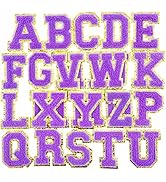 Jongdari Letter Patches Varsity Chenille Iron on Letters Patchs for Clothing English Letter A-Z w...