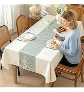 UWWGKK Linen Tablecloths for Rectangle Tables,Fabric Tablecloth Advanced Waterproofing Technology...