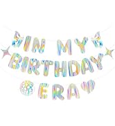 Iridescent In My Birthday Era Banner, Pre-Strung Fun Birthday Decorations supplies, Vibrant Cute ...