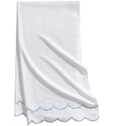 CASYUNE 100% Cotton Scalloped Bath Towels 29 x 52 Inch 600 GSM Embroidered Soft Absorbent Decorat...