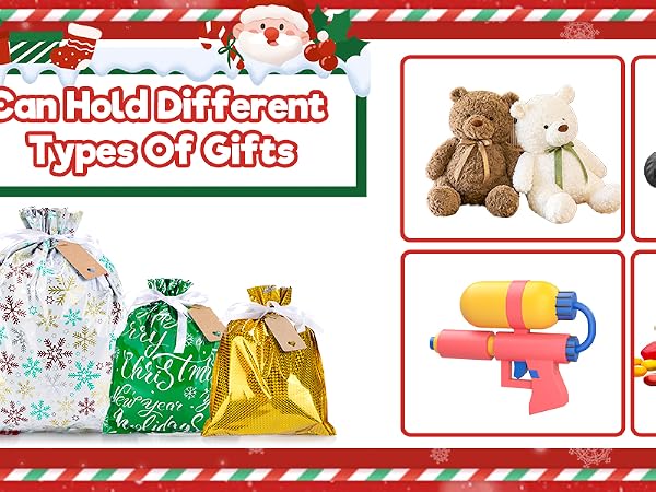 Christmas Drawstring Gift Bags