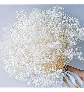 Dried Baby's Breath Flowers Bouquet - 3500+ Pure White Dry Flowers Bulk, 17'' Real 100% Natural G...