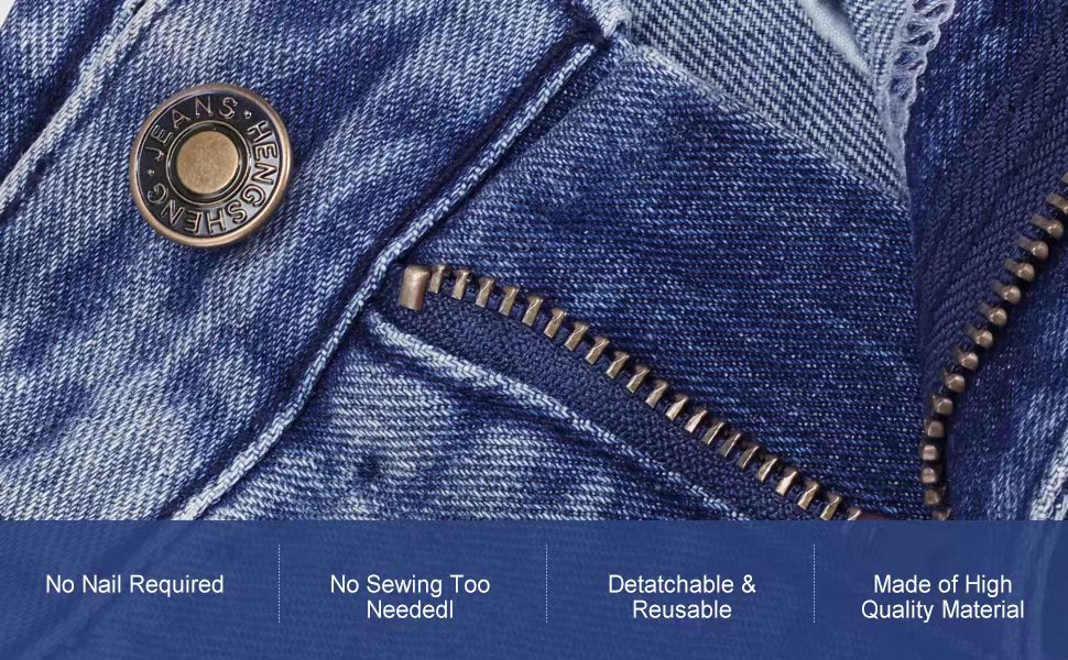 Jean Buttons Pins for Jeans No Sew Jean Buttons for Loose Jeans Pants Button Tightener