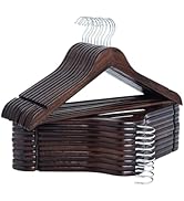StorageWorks Wooden Coat Hanger, Wood Clothes Hangers 20 Pack, Walnut Color, Natural Wood Hangers...