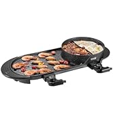 VEVOR Hot Pot with Grill, 2200W 2-in-1 Electric Smokeless Grill and Hot Pot, Korean BBQ Shabu Sha...