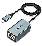 USB C to Ethernet Adapter, Lemorele Type-C (Thunderbolt 3) to RJ45 Gigabit Ethernet, Aluminum Por...