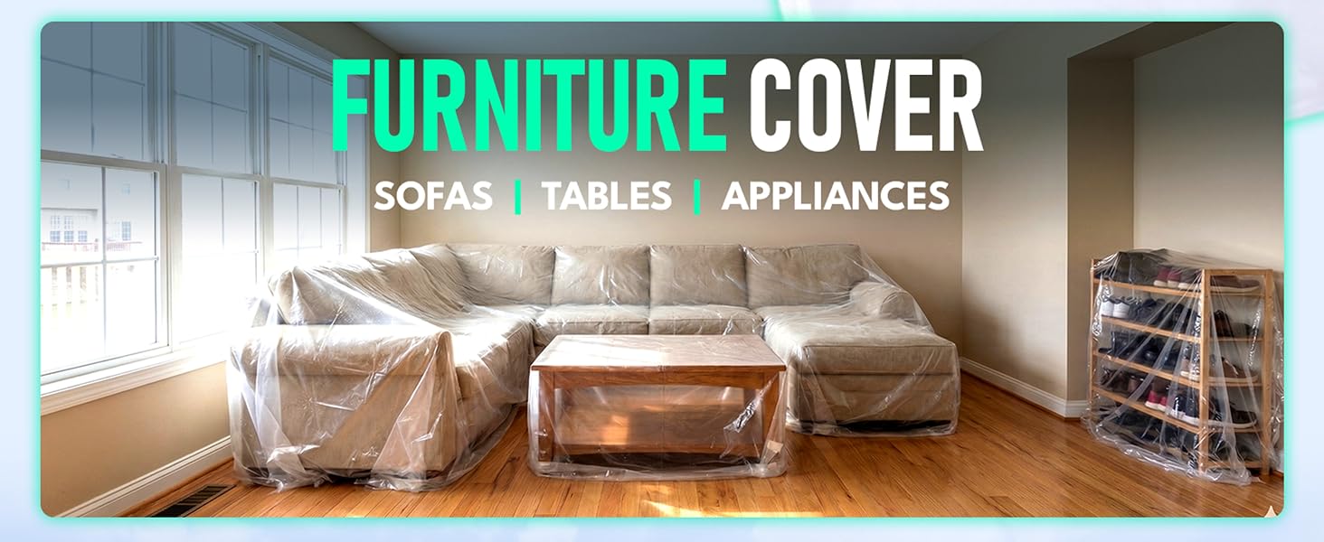 furniture cover, plastic drop cloth, drop cloth