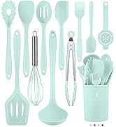 Kitchen Utensils Set-12 Pieces Silicone Cooking Utensils Set (Dishwasher Safe) 392°F Heat Resista...