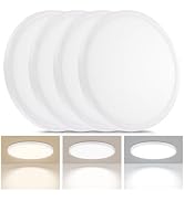 LUMLLSAJI 4 Pack LED Flush Mount Ceiling Light, 24W Ultra Thin Round White Lamp 3000k/4000k/6500k...