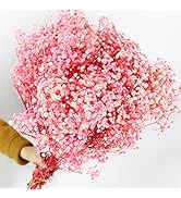 Dried-Babys-Breath-Flowers-Bouquet, 17.2In 2500+ Pink Flower, Natural Gypsophila Branches for Wed...