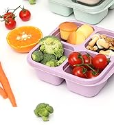 BE OVER QUALITY 6 Pack Snack Containers, 4 Compartment Snack Containers Bento Snack Box, Reusable...