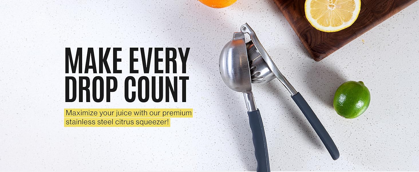 Large Lemon Squeezer Stainless Steel Press Manual Design Pro-Grade Lemon Lemon Juicer Squeezer