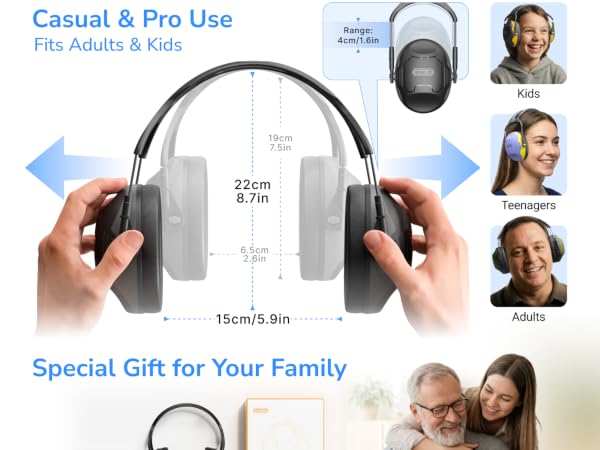 Noise Reduction Ear Muffs, Ear Protection Noise Cancelling Headphones Hearing Protection Earmuffs