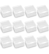 24 Pack Plastic Storage Cases with Lid, 2.28x2.28x1.22 Inchs, Square Empty Clear Plastic Storage ...