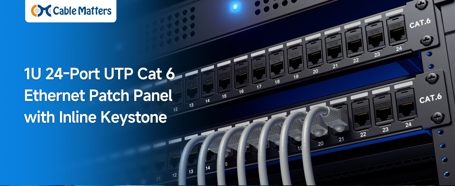 Ethernet Patch Panel with Inline Keystone