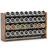 NESAPTO Spice Rack Organizer for Cabinet, Wooden 4 Tier Vertical Seasoning Organizers for Kitchen...
